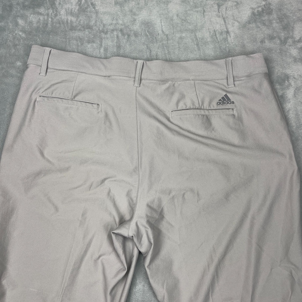 Adidas Chino Pants Mens 38x30 Gray Flat Front Slash Pocket Mid Rise Straight Leg - Picture 9 of 9